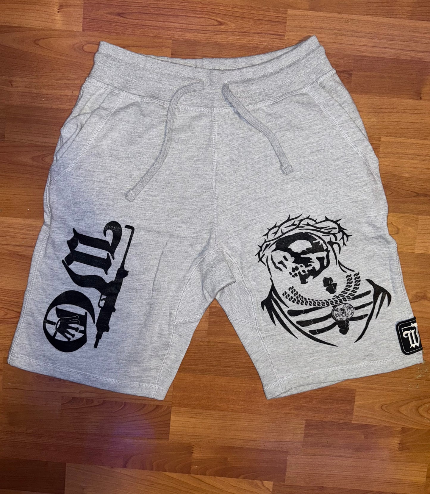 WTO SKULL GRY SHORTS